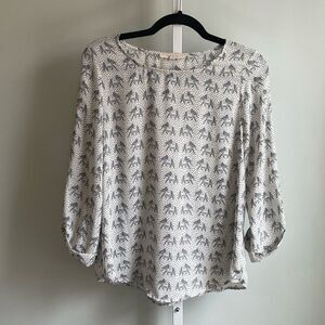 41 Hawthorne Gray Elephant Pattern Long Sleeve Shirt